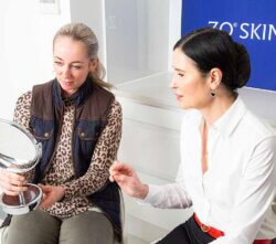 Emma J during a skincare consultation at Emma J aesthetics in Inverness